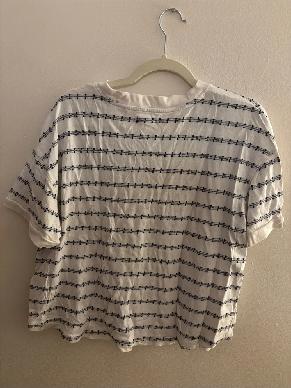 Madewell White Short-Sleeve Striped Knit Top - Picture 5 of 5